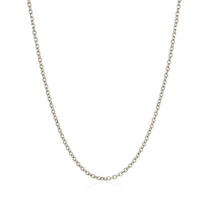 14k White Gold Diamond Cut Cable Link Chain 1.5mm Bids.com
