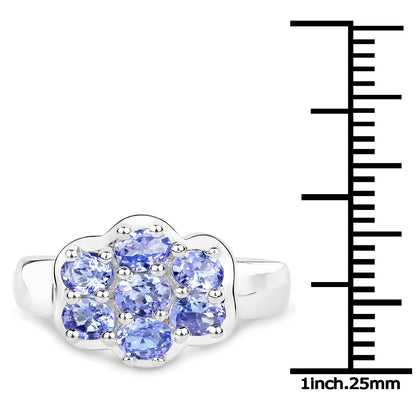 1.19 Carat Genuine Tanzanite .925 Sterling Silver Ring Bids.com