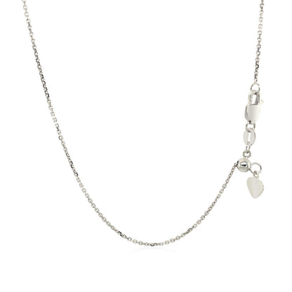 10k White Gold Adjustable Cable Chain 0.9mm Bids.com