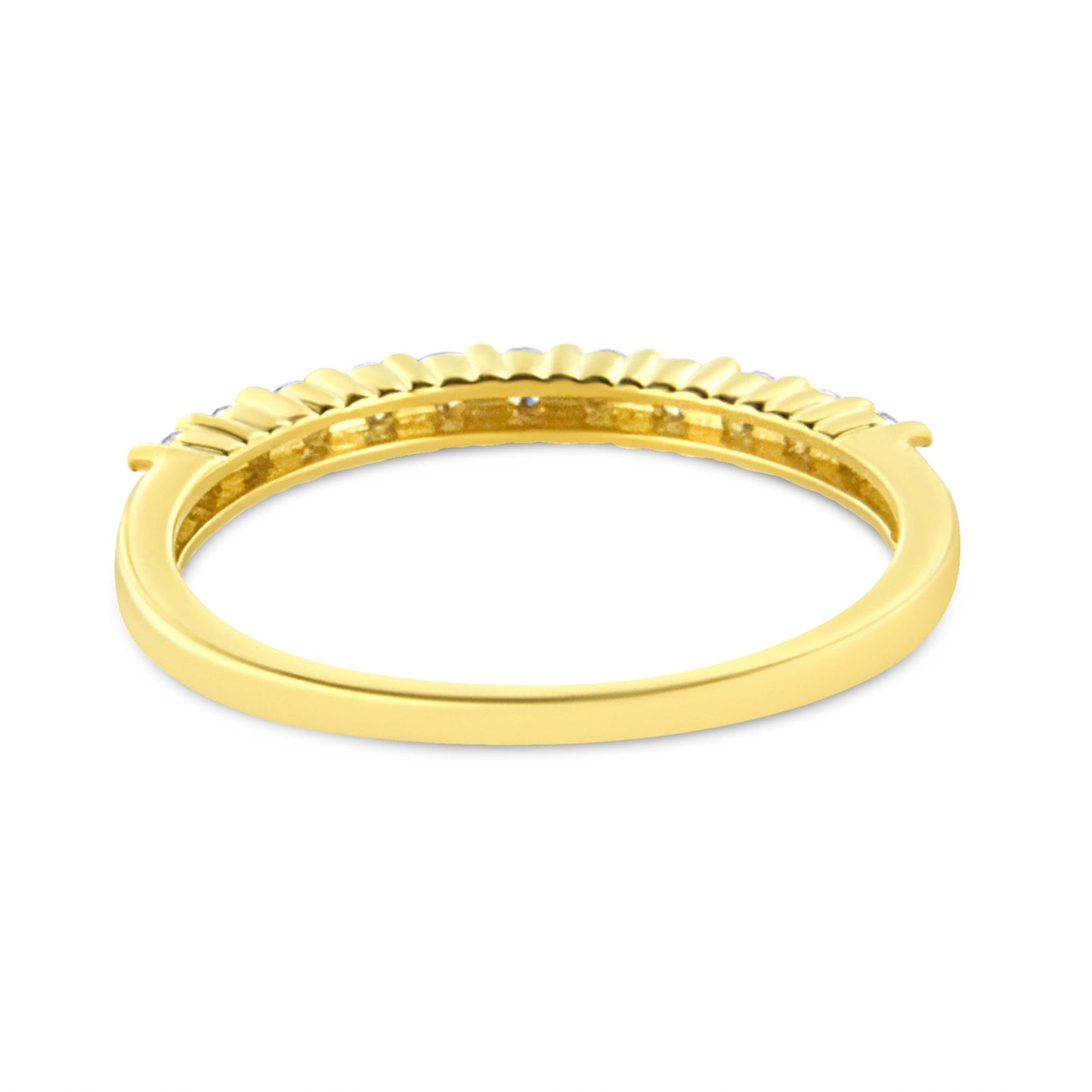 IGI Certified 1/4 Cttw Diamond 10K Yellow Gold Prong Set Fluted Band Style Ring (I-J Color, I2-I3 Clarity) - Size 7 Bids.com