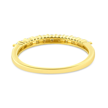 IGI Certified 1/4 Cttw Diamond 10K Yellow Gold Prong Set Fluted Band Style Ring (I-J Color, I2-I3 Clarity) - Size 7 Bids.com