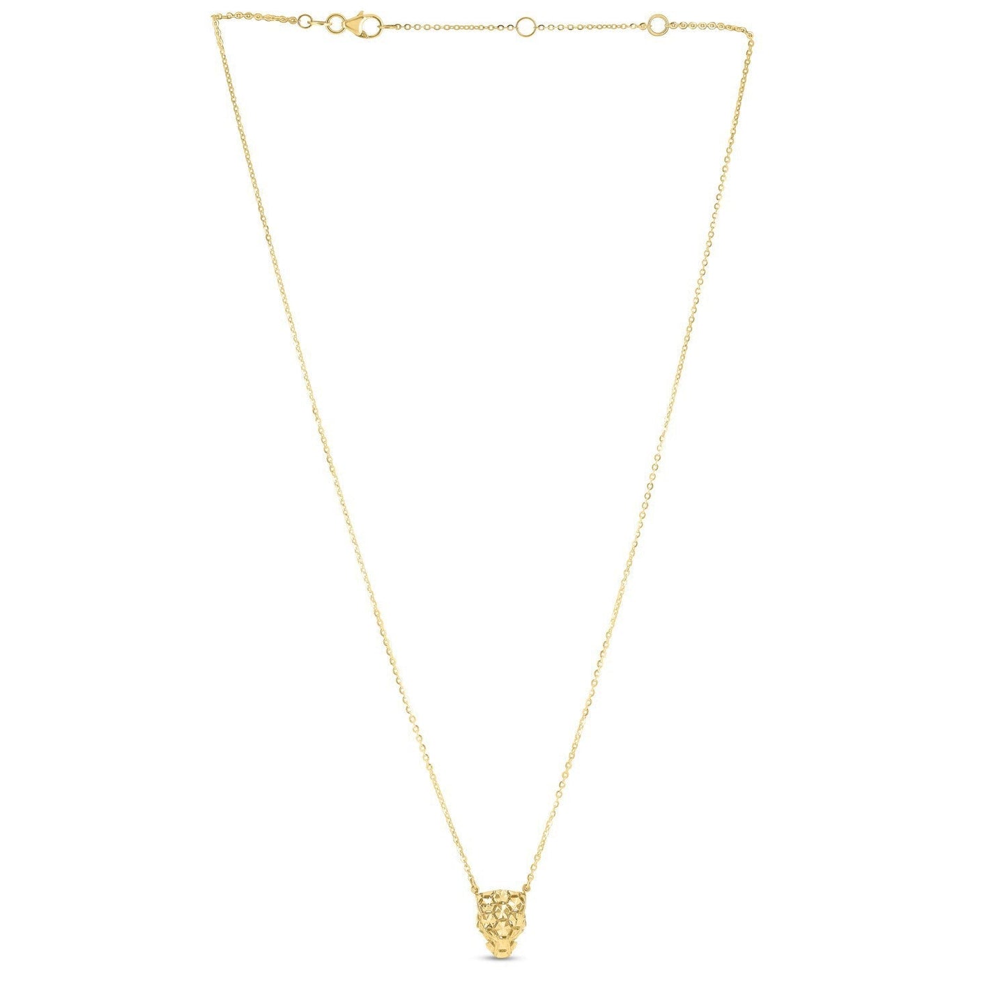 14k Yellow Gold Panther Head Necklace Bids.com