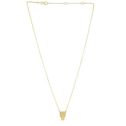14k Yellow Gold Panther Head Necklace Bids.com