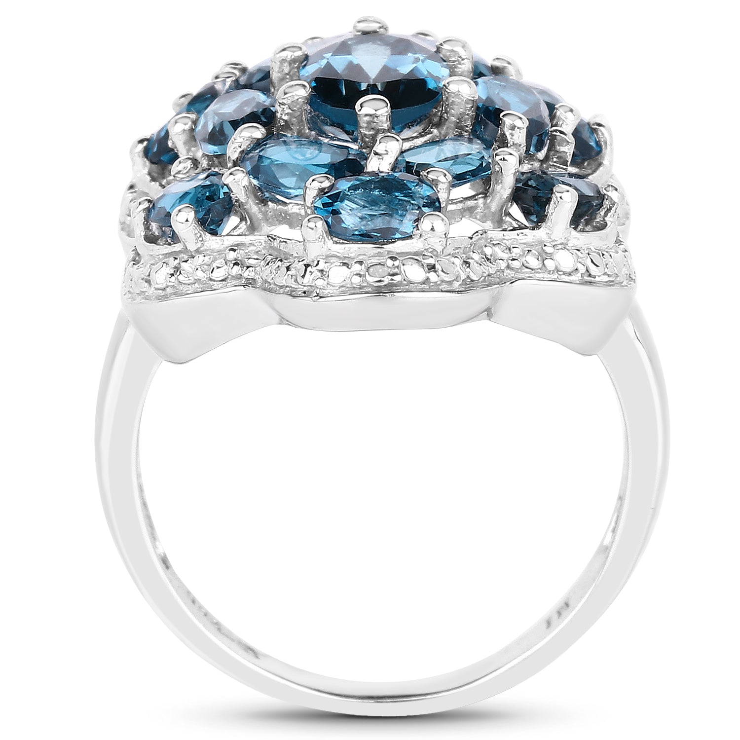 3.72 Carat Genuine London Blue Topaz .925 Sterling Silver Ring Bids.com