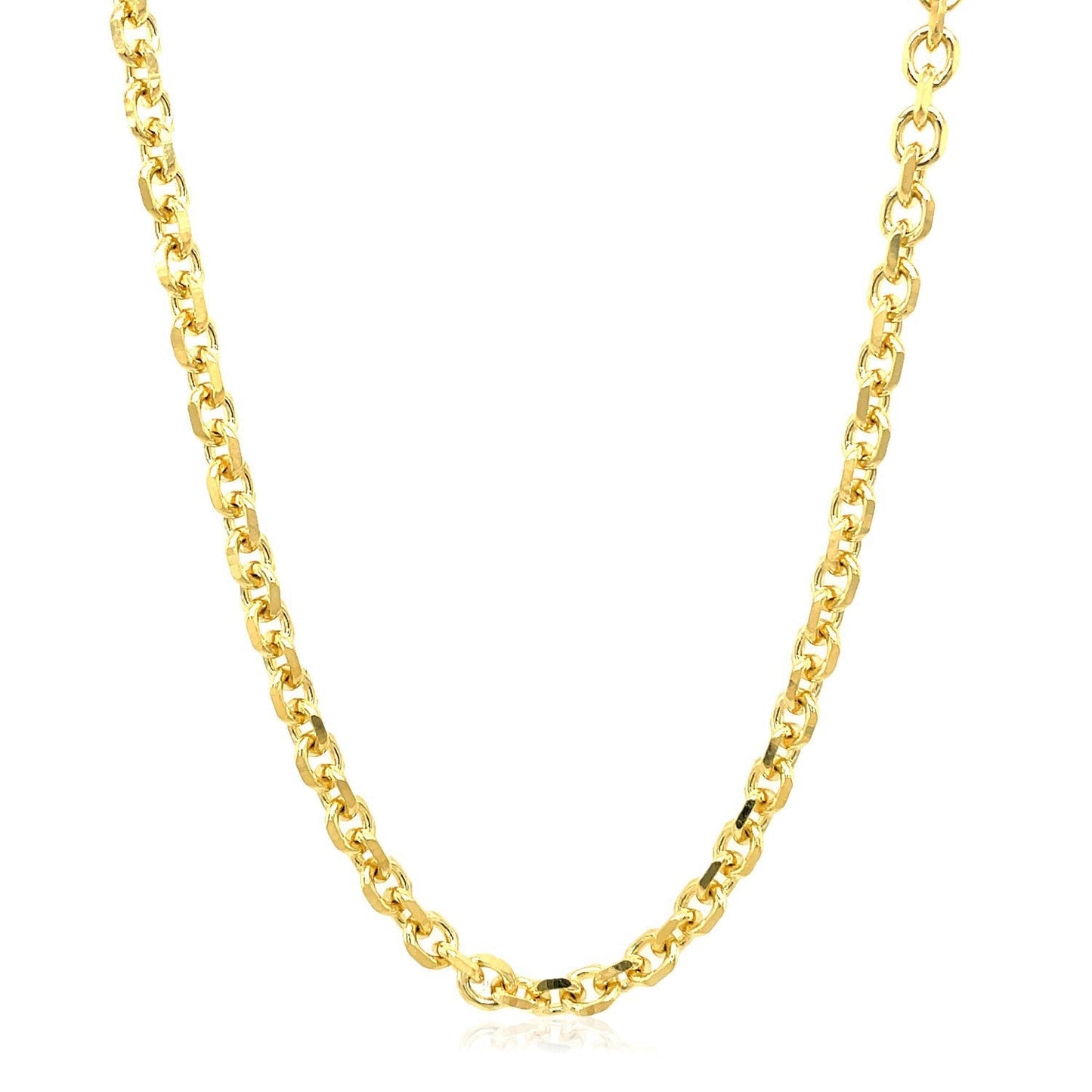 4.0mm 14k Yellow Gold Diamond Cut Cable Link Chain Bids.com
