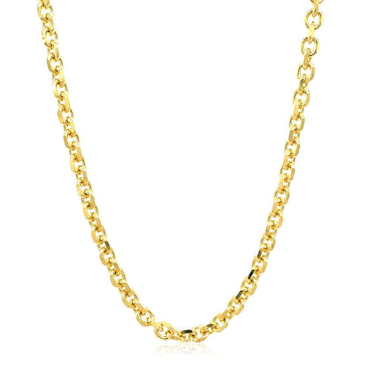 4.0mm 14k Yellow Gold Diamond Cut Cable Link Chain Bids.com