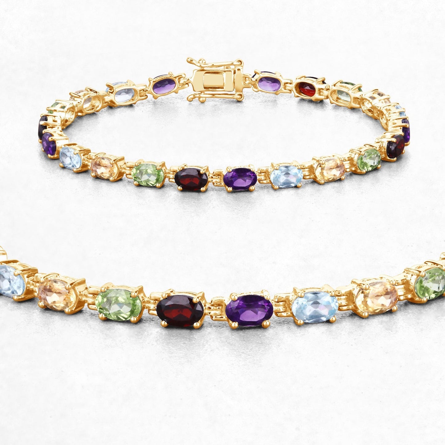 8.96 Carat Genuine Multi Stones .925 Sterling Silver Bracelet Bids.com