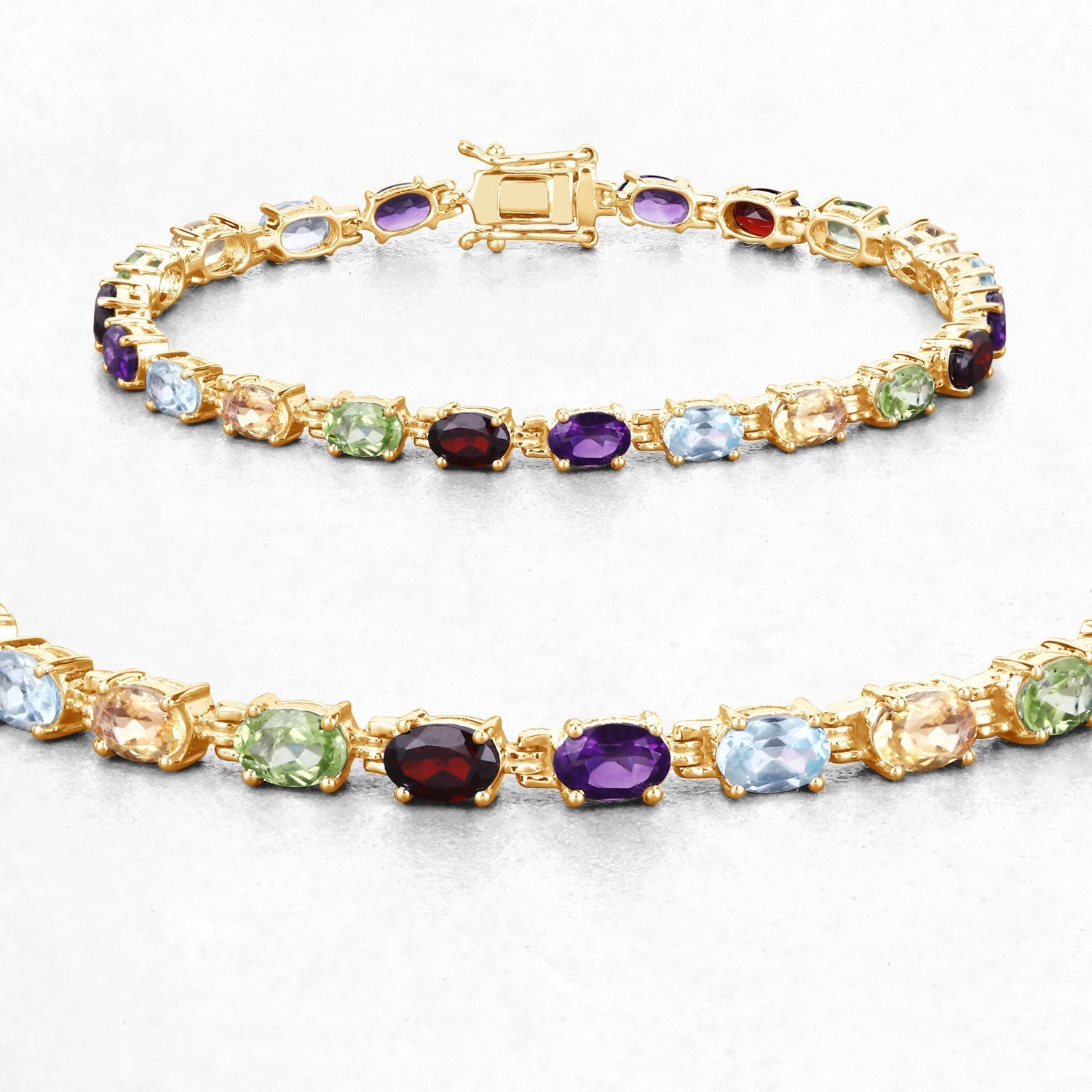 8.96 Carat Genuine Multi Stones .925 Sterling Silver Bracelet Bids.com