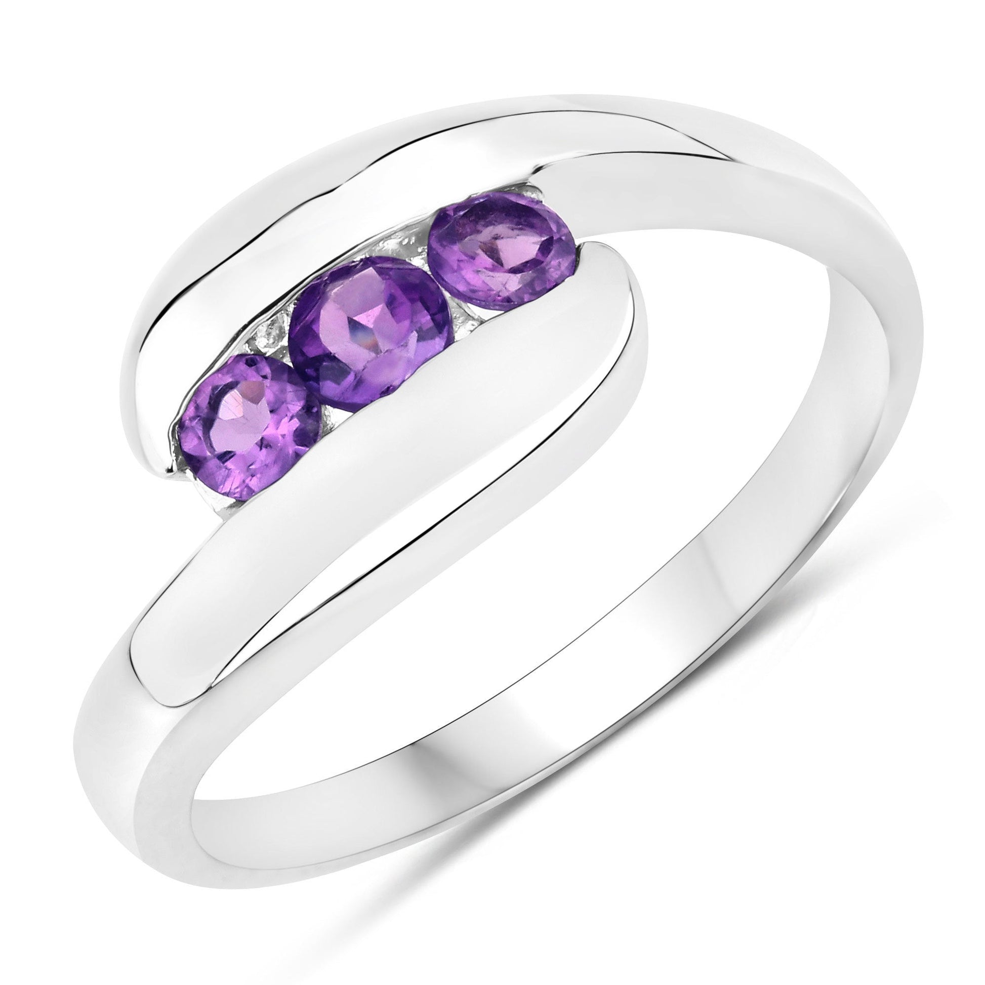 0.54 Carat Genuine Amethyst .925 Sterling Silver Ring Bids.com