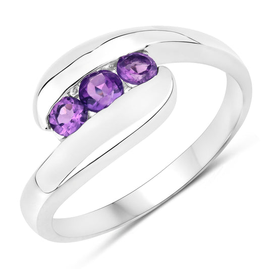 0.54 Carat Genuine Amethyst .925 Sterling Silver Ring Bids.com