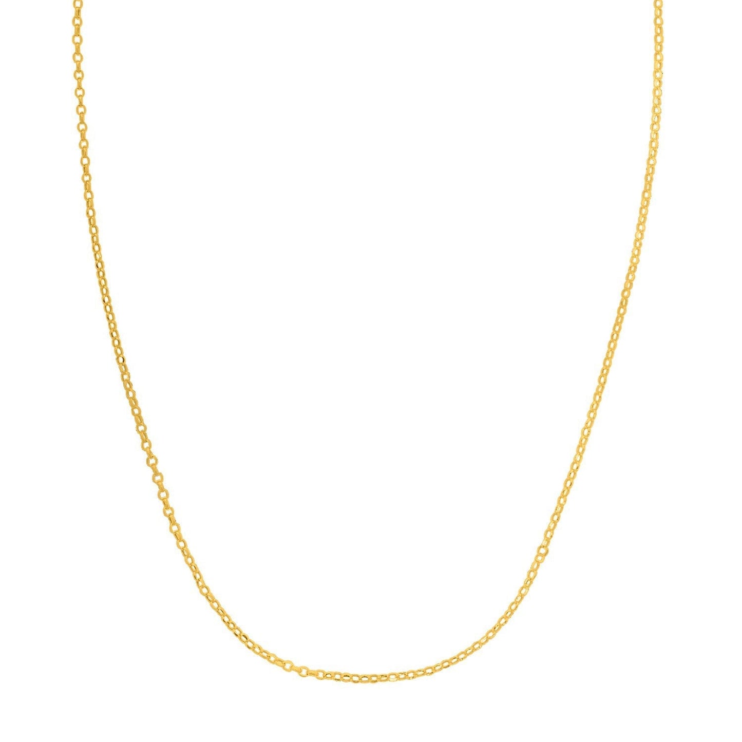 Double Extendable Cable Chain in 14k Yellow Gold (1.40 mm) Bids.com