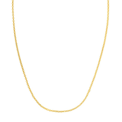 Double Extendable Cable Chain in 14k Yellow Gold (1.40 mm) Bids.com