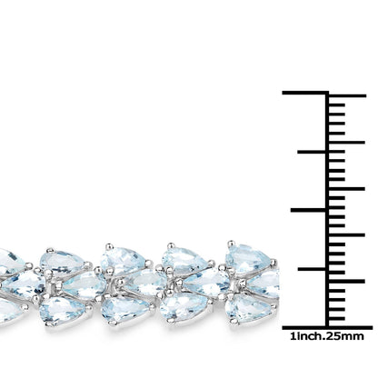 14.11 Carat Genuine Aquamarine .925 Sterling Silver Bracelet Bids.com