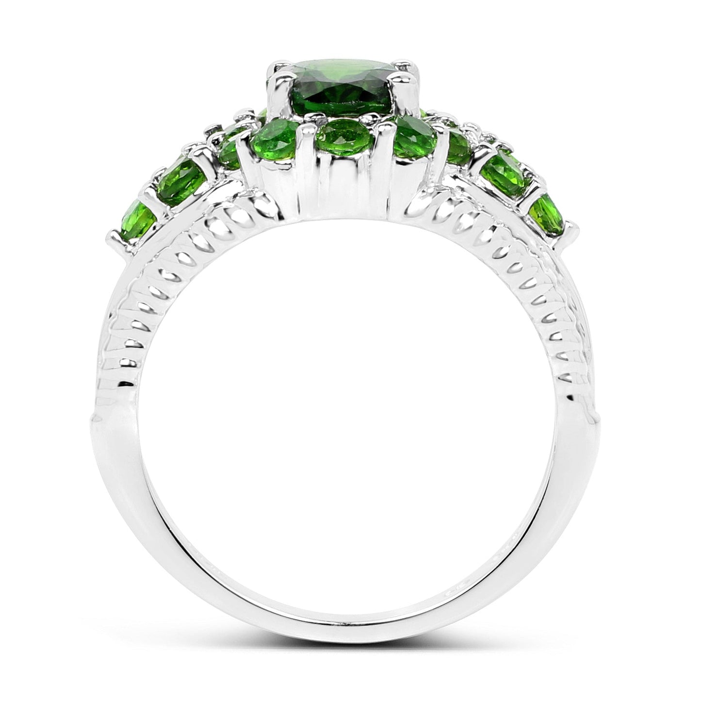 2.28 Carat Genuine Chrome Diopside .925 Sterling Silver Ring Bids.com