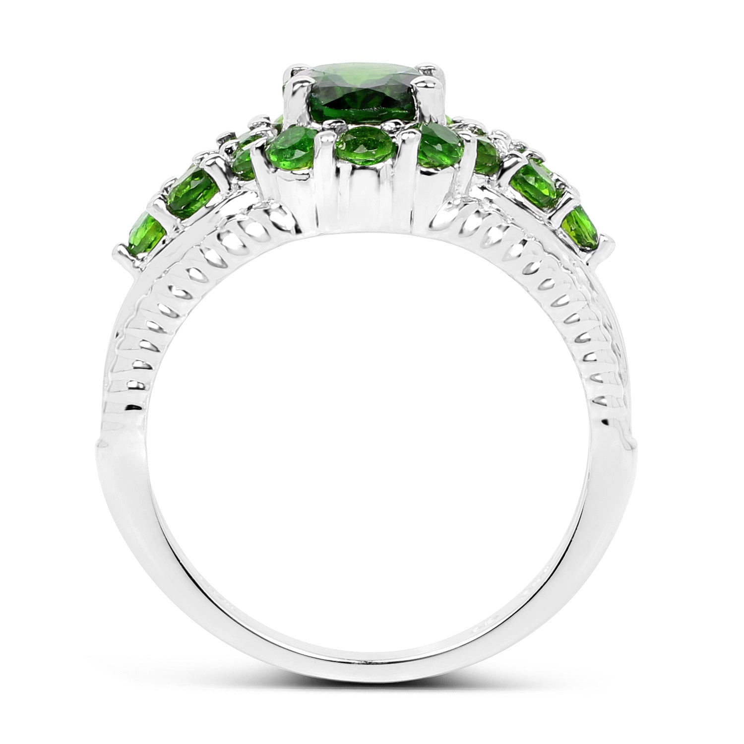 2.28 Carat Genuine Chrome Diopside .925 Sterling Silver Ring Bids.com