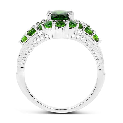 2.28 Carat Genuine Chrome Diopside .925 Sterling Silver Ring Bids.com