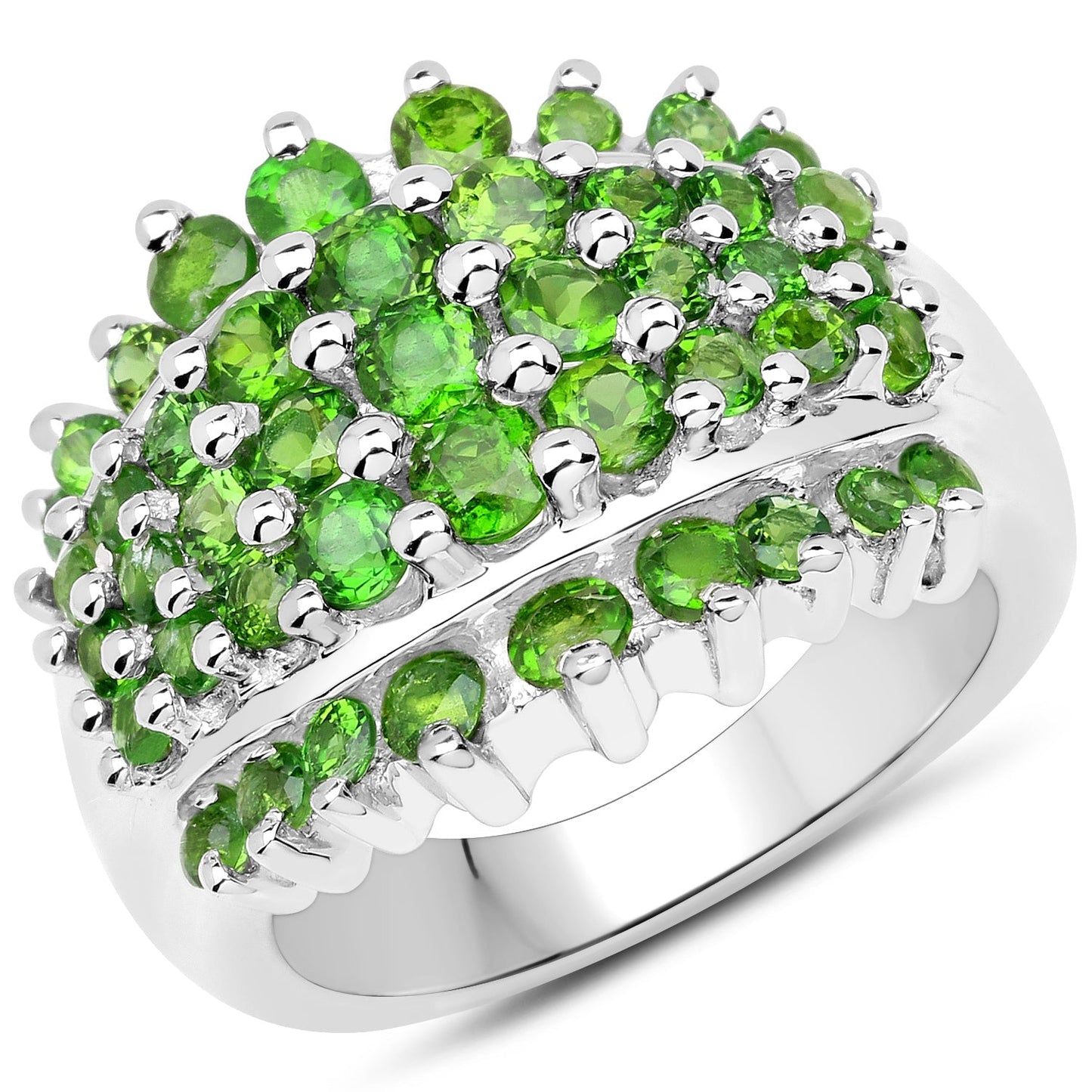 2.48 Carat Genuine Chrome Diopside .925 Sterling Silver Ring Bids.com