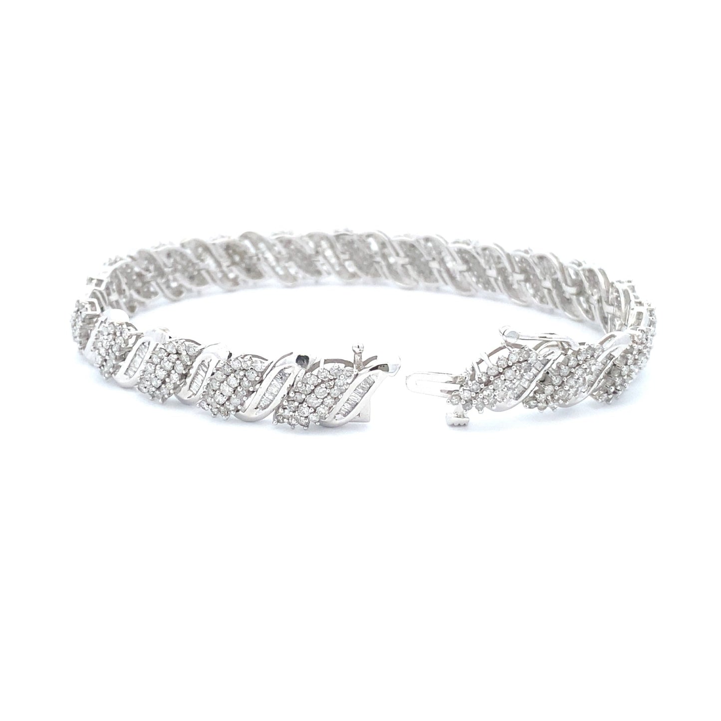 Genuine 5.00ct Diamond Tennis Bracelet 10KT White Gold Bids.com
