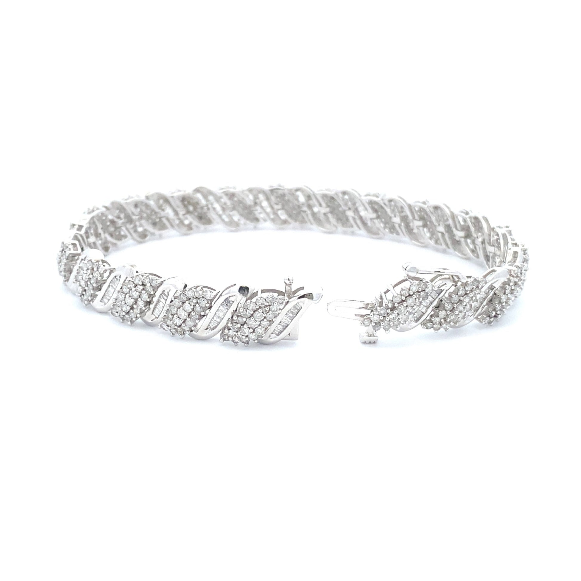 Genuine 5.00ct Diamond Tennis Bracelet 10KT White Gold Bids.com