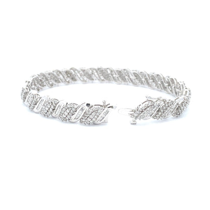 Genuine 5.00ct Diamond Tennis Bracelet 10KT White Gold Bids.com