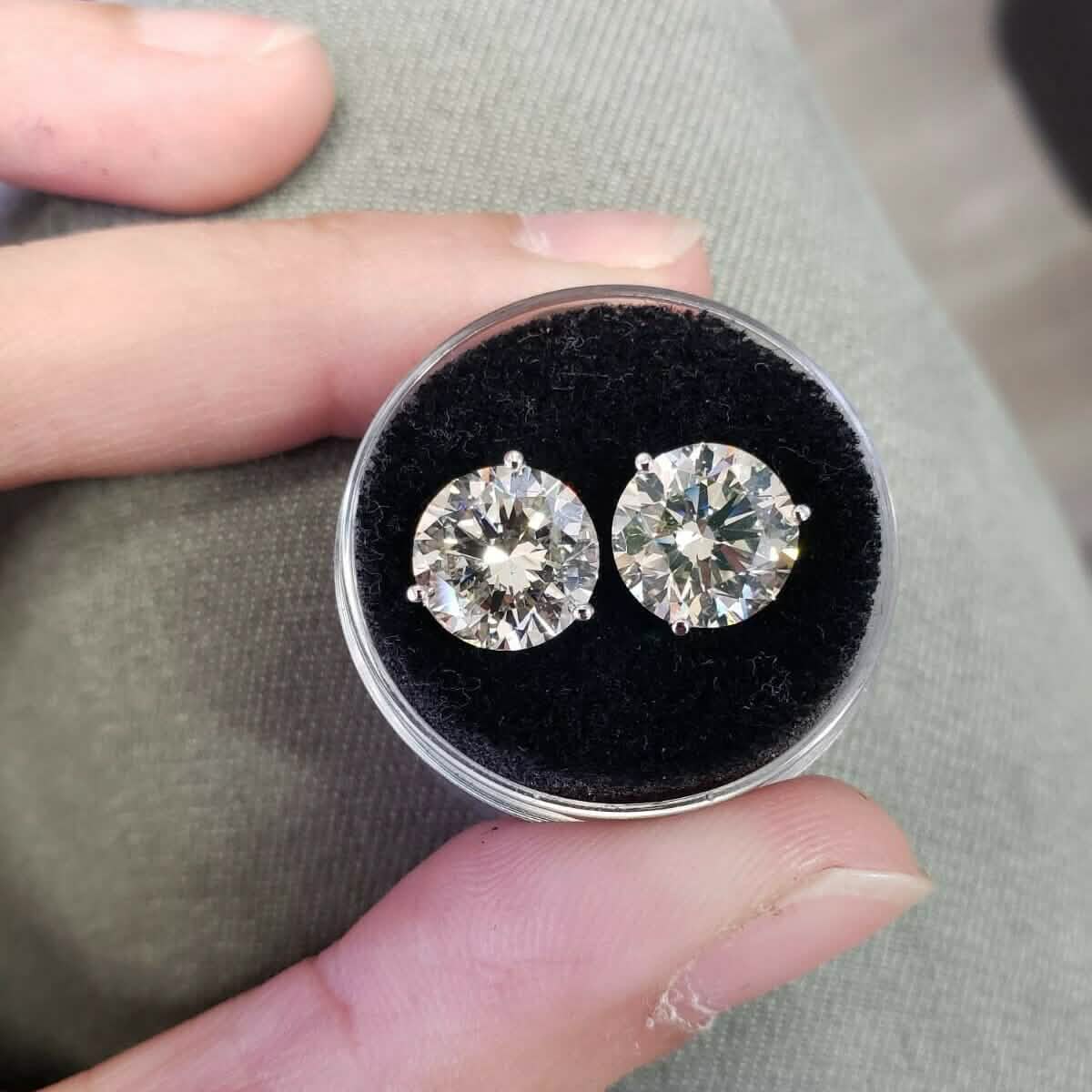 5Ct Round Cut VVS1 Diamond Style Push Back Stud Earrings 14K White Gold DailySale