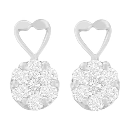 14K White Gold 1 1/4 cttw Round Cut Diamond Earrings (H-I, I1-I2) Bids.com