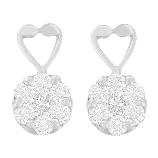 14K White Gold 1 1/4 cttw Round Cut Diamond Earrings (H-I, I1-I2) Bids.com