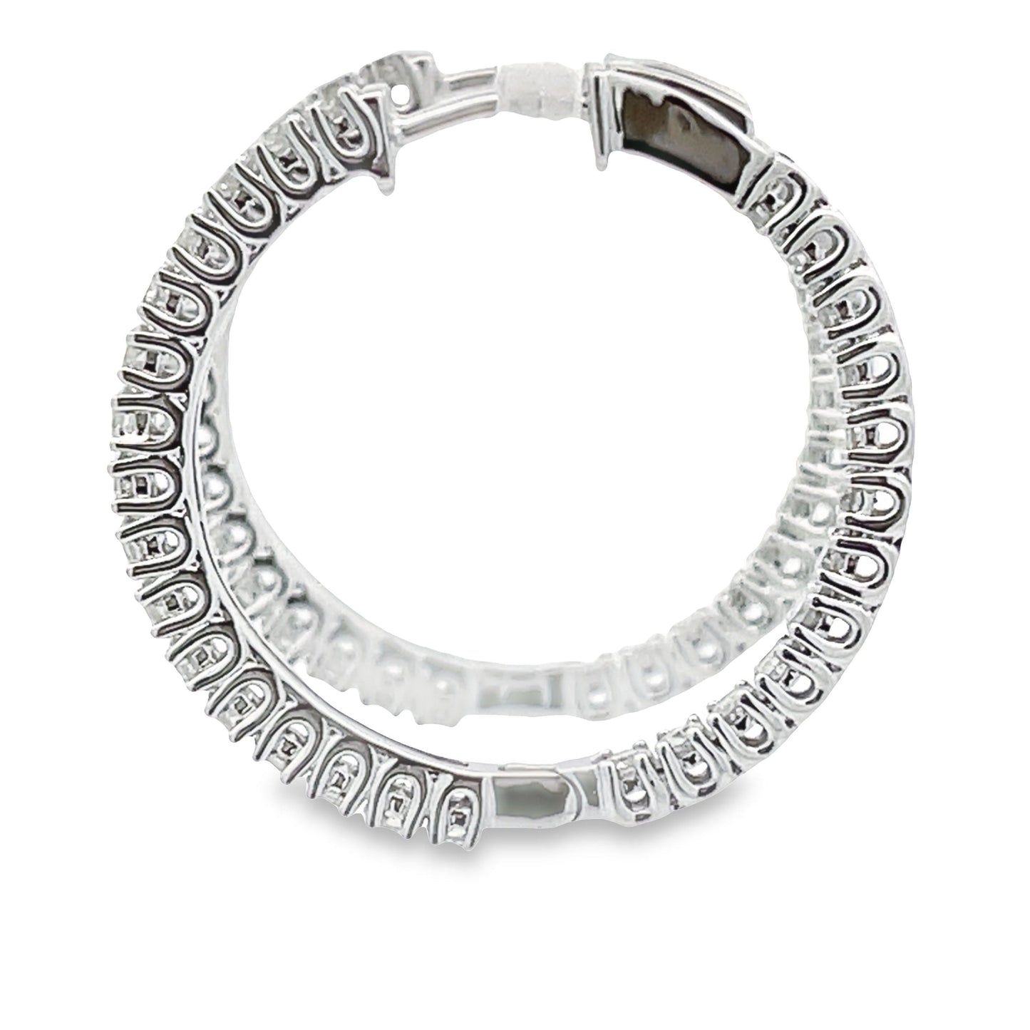 Genuine 1.53ct Diamond Hoop Earrings 10KT White Gold Bids.com
