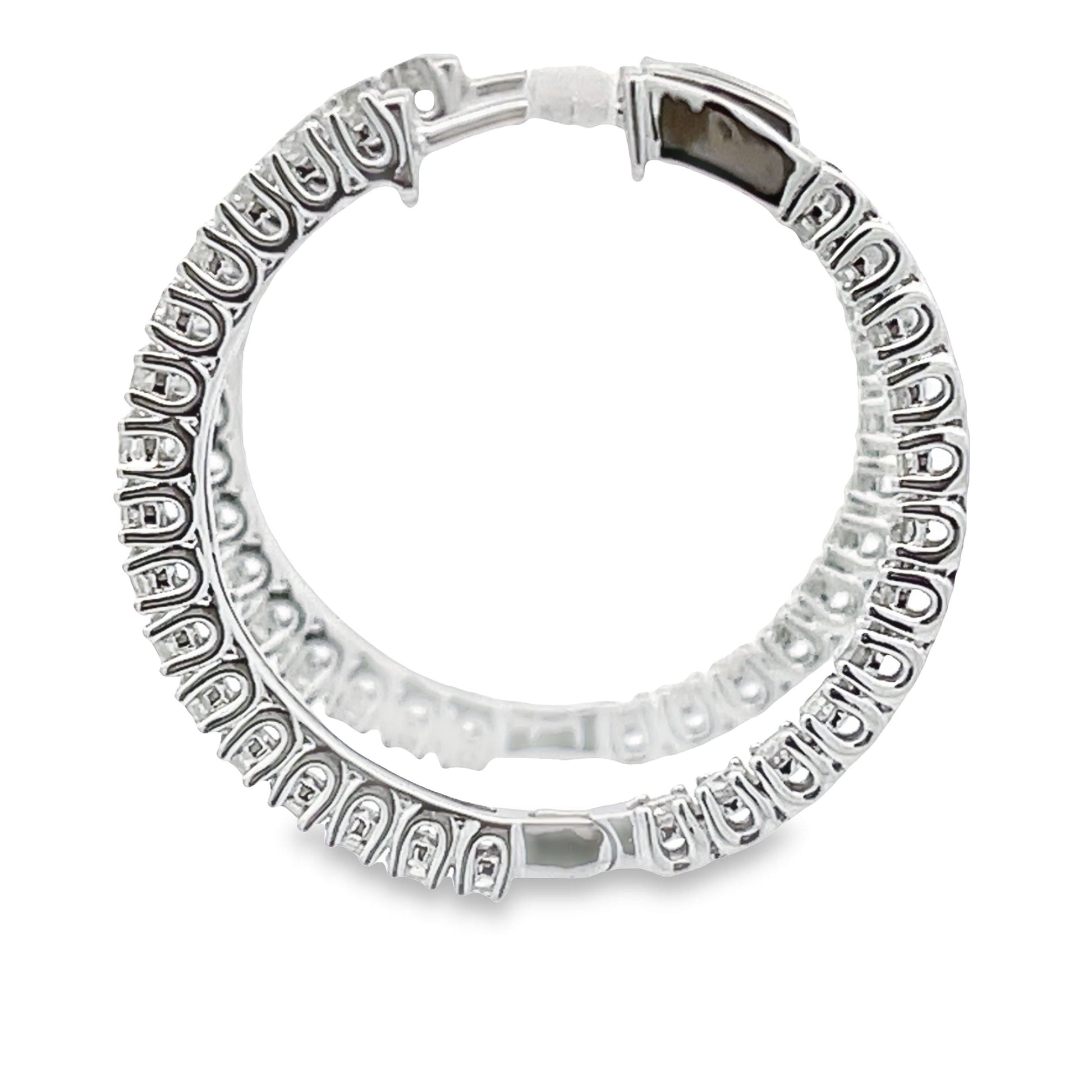 Genuine 1.53ct Diamond Hoop Earrings 10KT White Gold Bids.com