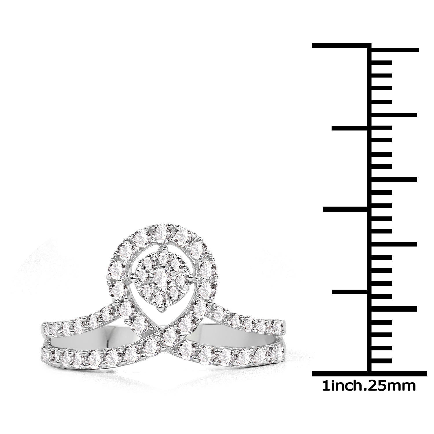 0.54 Carat Genuine White Diamond 14K White Gold Ring (G-H Color, SI1-SI2 Clarity) Bids.com