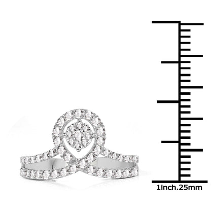 0.54 Carat Genuine White Diamond 14K White Gold Ring (G-H Color, SI1-SI2 Clarity) Bids.com