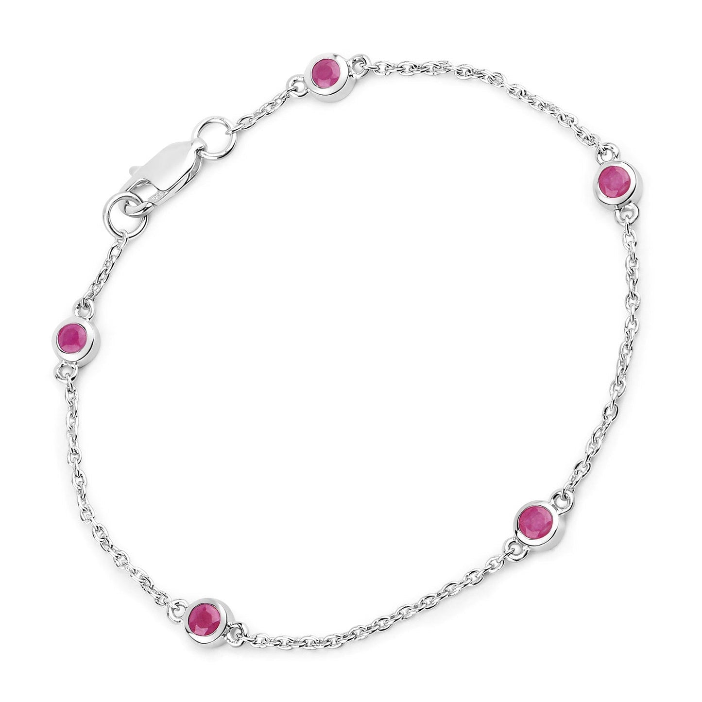 0.65 Carat Genuine Ruby .925 Sterling Silver Bracelet Bids.com