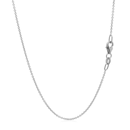 Double Extendable Cable Chain in 14k White Gold (1.0mm) Bids.com
