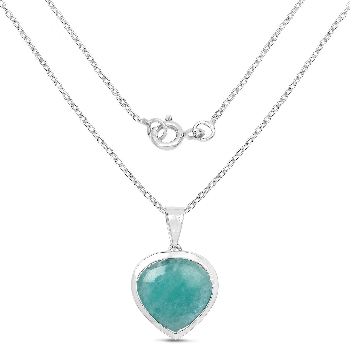 9.79 Carat Genuine Amazonite & Tanzanite .925 Sterling Silver Pendant Bids.com