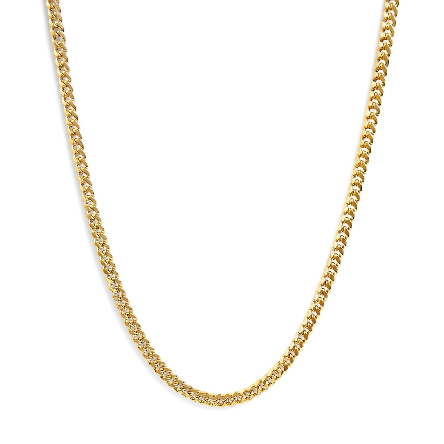 Semi-Solid 14K Yellow Gold 6.1mm Classic Miami Cuban Chain Necklace - 22 Inches Bids.com