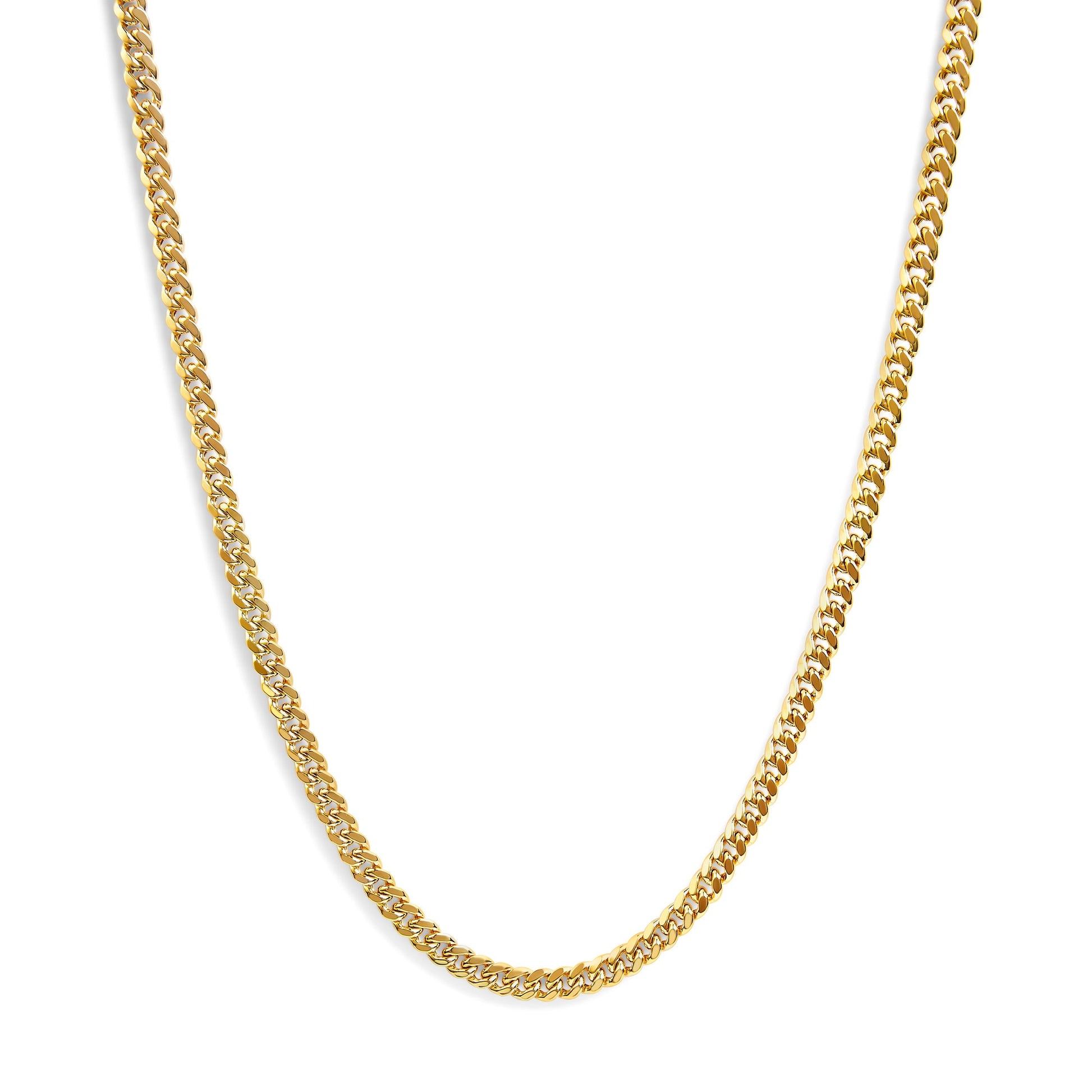Semi-Solid 14K Yellow Gold 6.1mm Classic Miami Cuban Chain Necklace - 22 Inches Bids.com