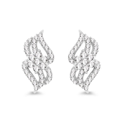 0.68 Carat Genuine White Diamond 14K White Gold Earrings (G-H Color, SI1-SI2 Clarity) Bids.com