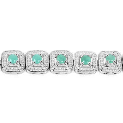 2.40 Carat Genuine Emerald .925 Sterling Silver Bracelet Bids.com