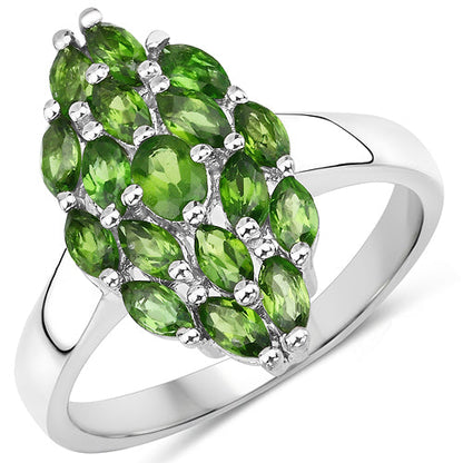 1.28 Carat Genuine Chrome Diopside .925 Sterling Silver Ring Bids.com