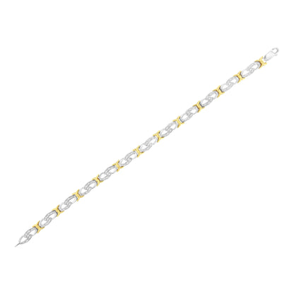 10k Yellow Gold Plated Sterling Silver 1/4 cttw Diamond Infinity and X Link Bracelet (I-J Clarity, I2-I3 Color) - Size 7.25" Bids.com