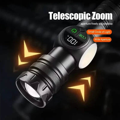 Rechargeable LED Flashlight with 5 Modes & Magnetic Base – Gift Box DailySale