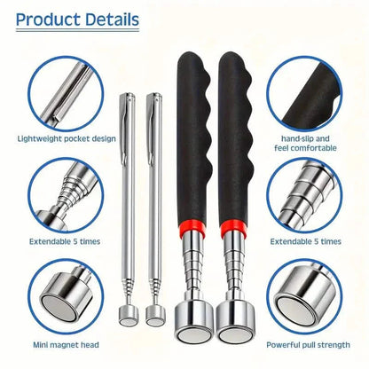 3-in-1 Telescopic Magnetic Grabber Tool – Stainless Steel, Non-Electric DailySale