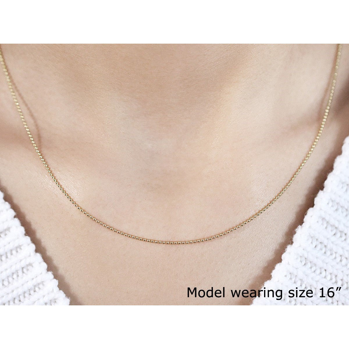 14k Yellow Gold Bead Chain 1.0mm Bids.com