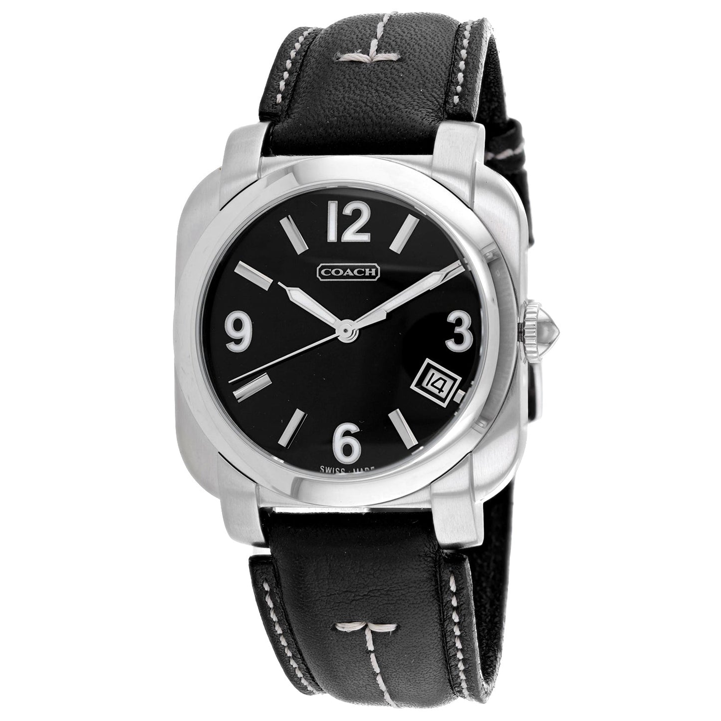 Coach Men's Black Leather Silver Quartz Bids.com