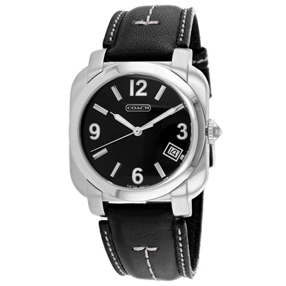 Coach Men's Black Leather Silver Quartz Bids.com