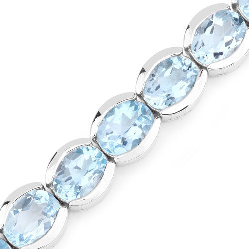 44.00 Carat Genuine Blue Topaz .925 Sterling Silver Bracelet Bids.com