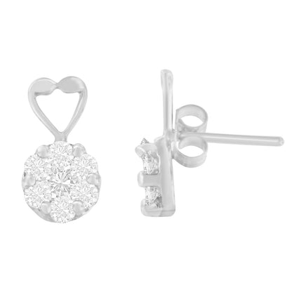 14K White Gold 1 1/4 cttw Round Cut Diamond Earrings (H-I, I1-I2) Bids.com