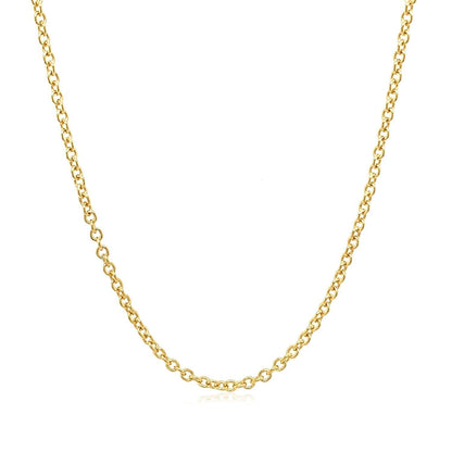 14k Yellow Gold Round Cable Link Chain 1.9mm Bids.com