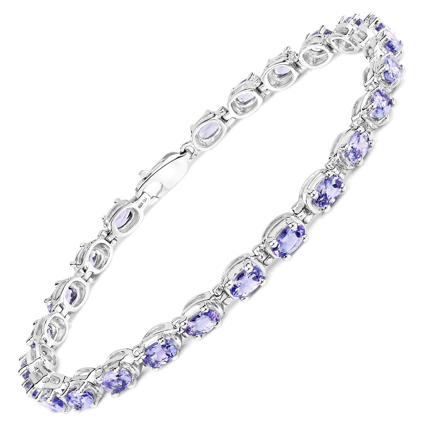 6.00 Carat Genuine Tanzanite .925 Sterling Silver Bracelet Bids.com