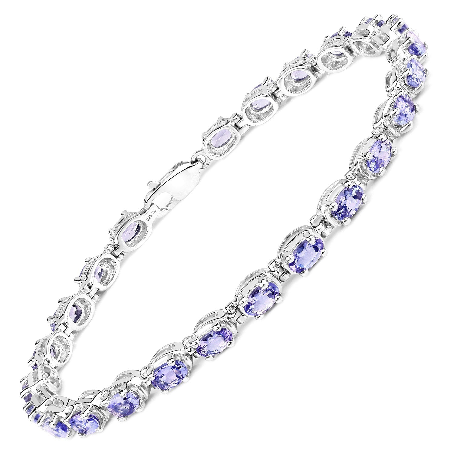 6.00 Carat Genuine Tanzanite .925 Sterling Silver Bracelet Bids.com